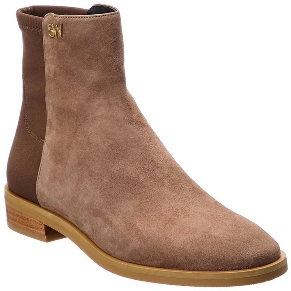 NWOT Stuart Weitzman Kye City Suede Ankle Boots Size 11 Taupe Brown